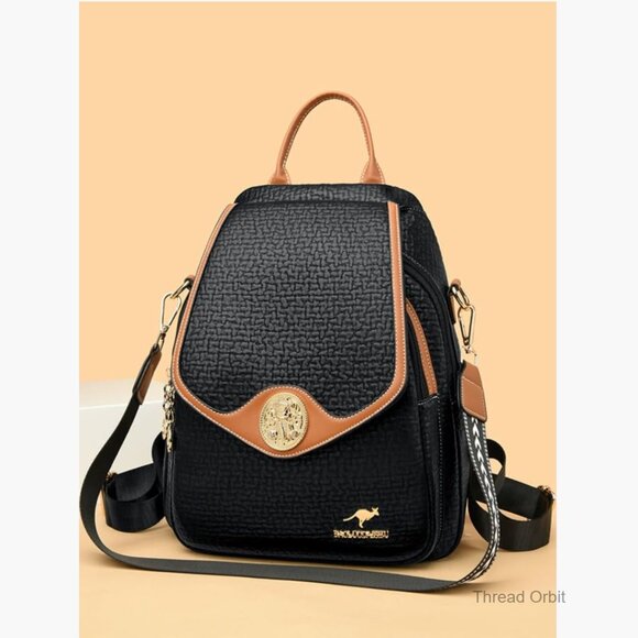 Small Vegan Leather Backpack with Hidden Zipper, Waterproof Daypack for Women main image 6